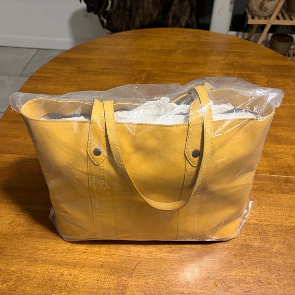 Frye Leather Melissa Tote Bag Yellow (original. $358) - Picture 3 of 10